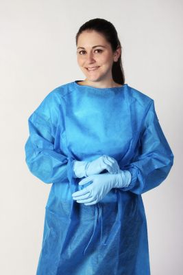 Isolation Gown - Blue Elastic X-Large