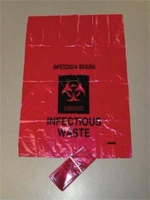 Red Infectious Waste Bag w/tie - Case