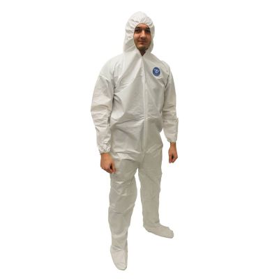 Microporous Coverall w/Attached Hood and Boot - Large - 25/Case