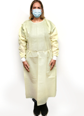 Isolation Gown - Yellow Knit X-Large